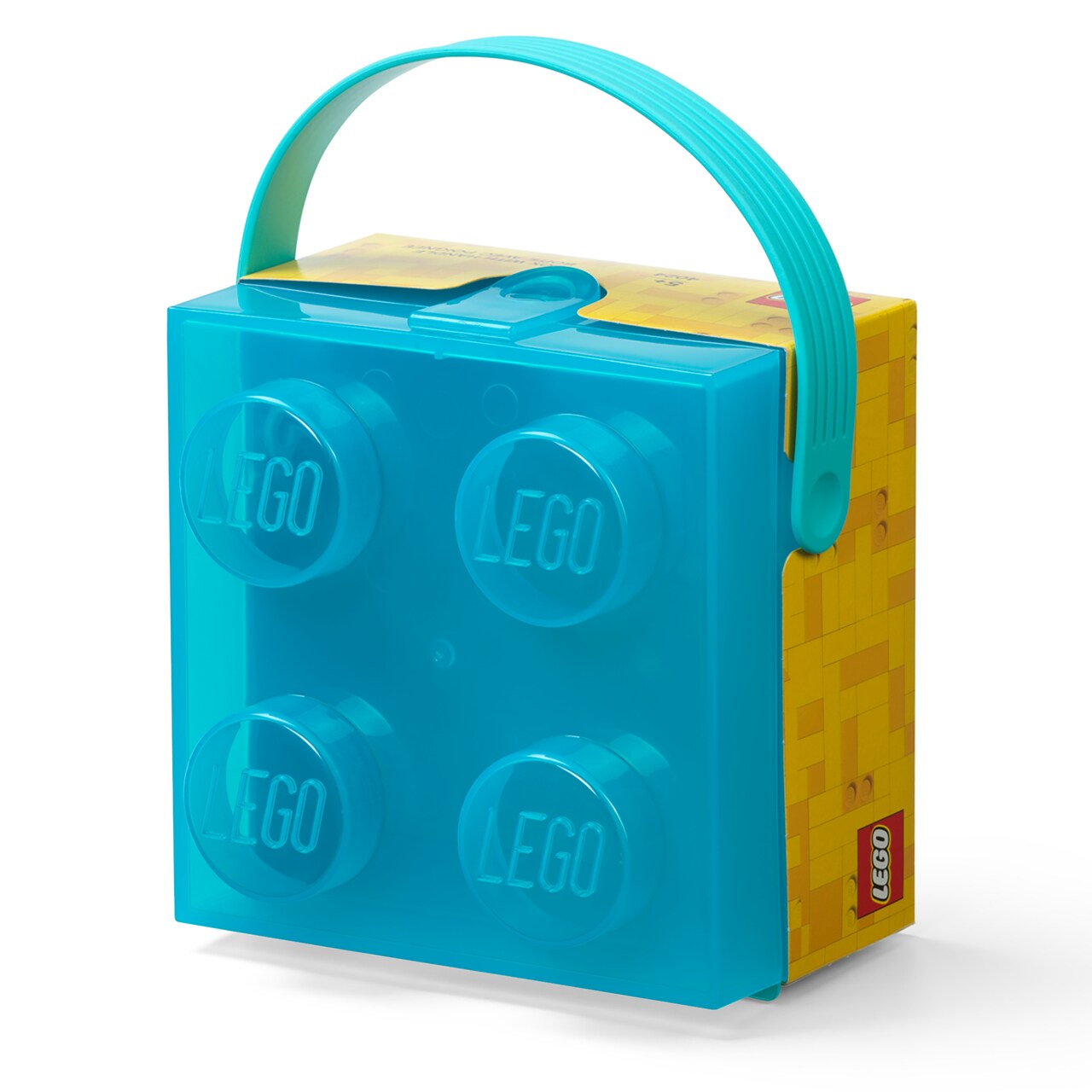 LEGO: Storage case/Lunch Box W/ Handle in Translucent Light Blue